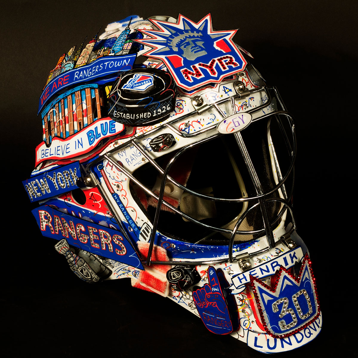 NY Rangers Goalie Helmet | Fazzino