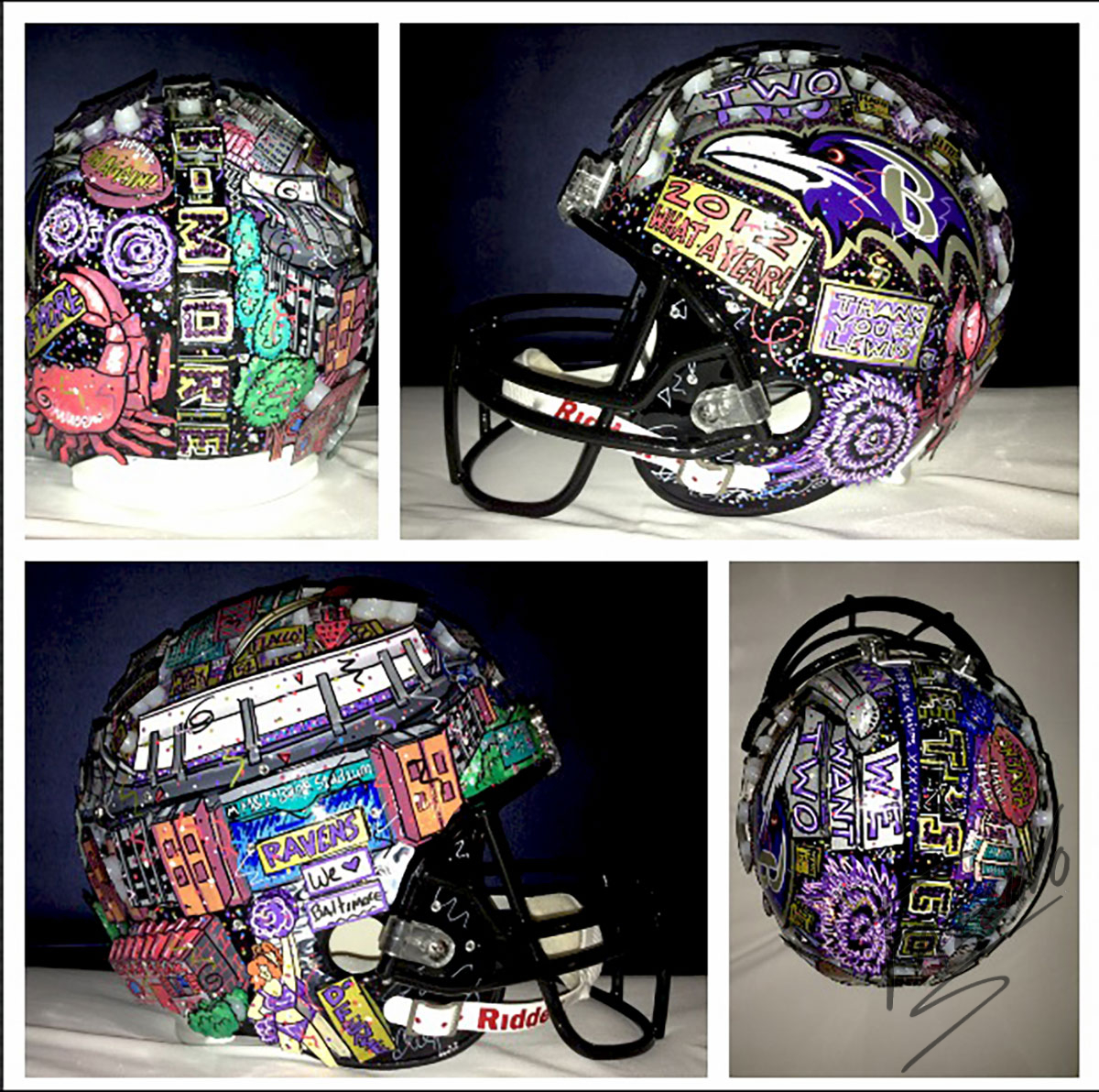 Baltimore Ravens Hand Painted Helmets