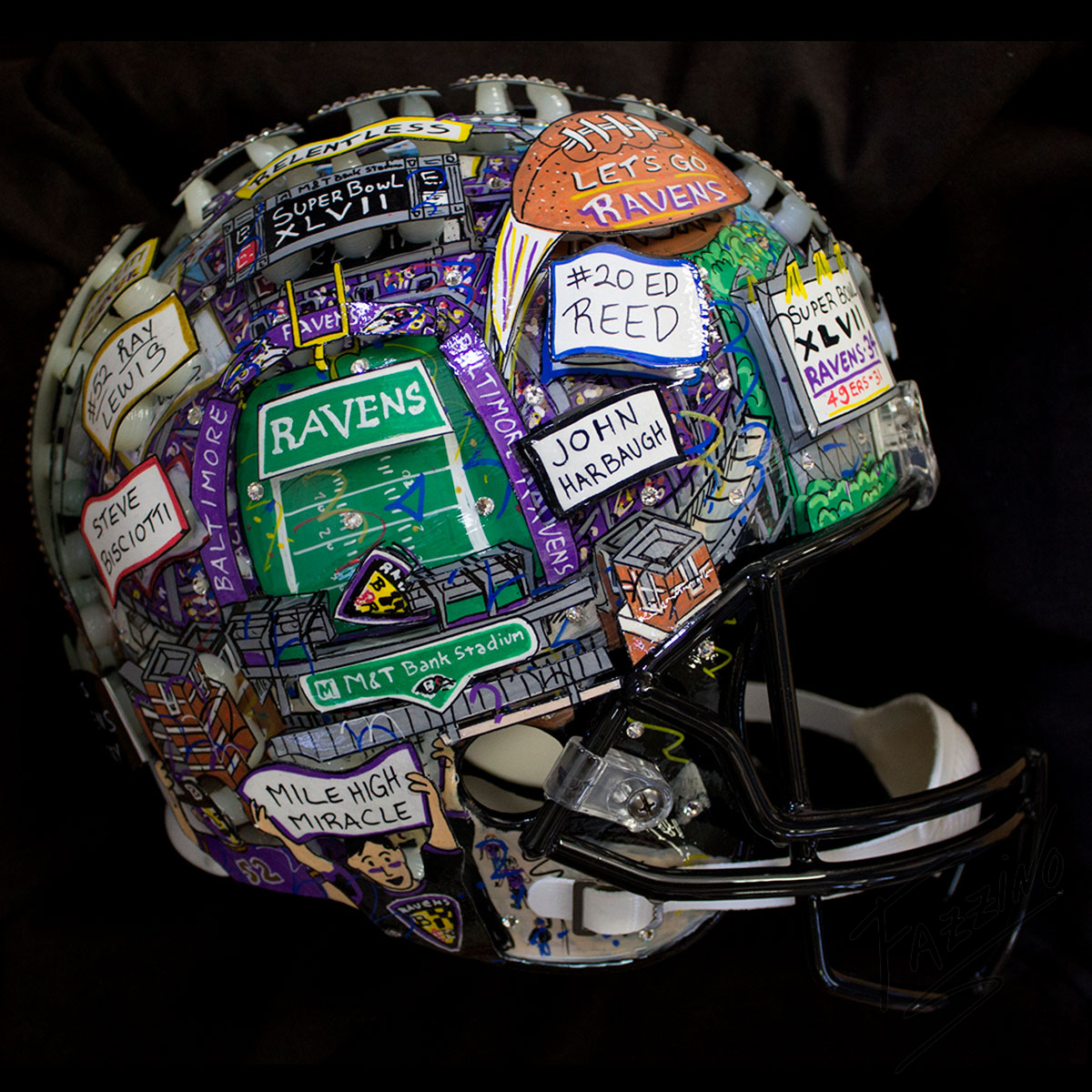 Baltimore Ravens Hand Painted Helmets