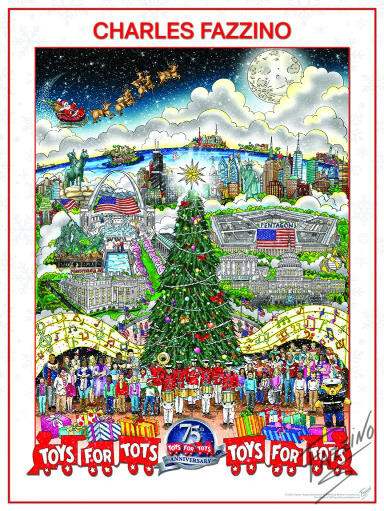 Toys for Tots 75th Anniversary Official Artwork Fazzino