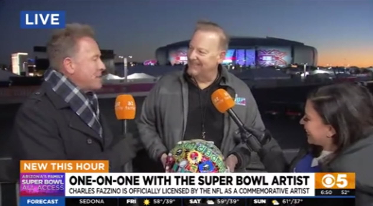 Fazzino on ABC 15 Arizona KNXV at the Super Bowl Experience