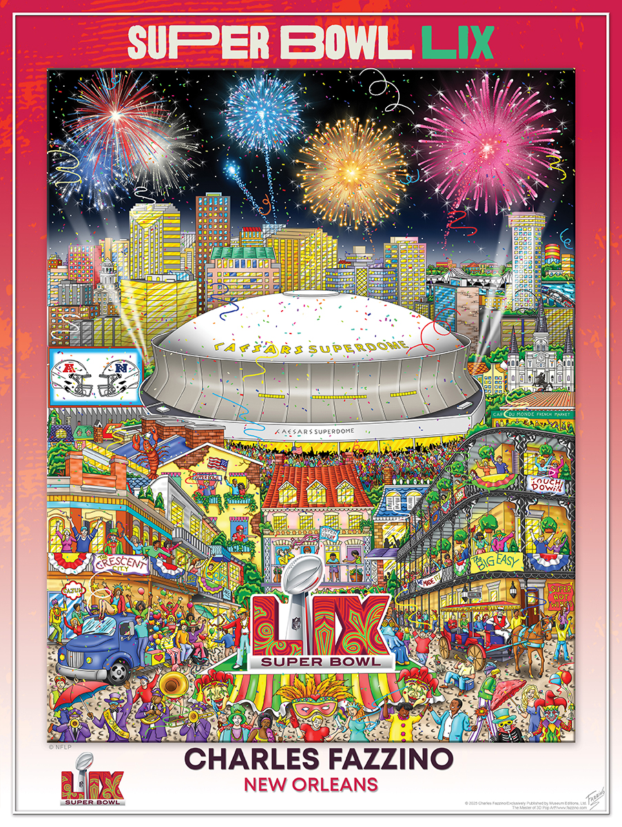 The official poster for the Super Bowl LIX 59 in New Orleans in 2025